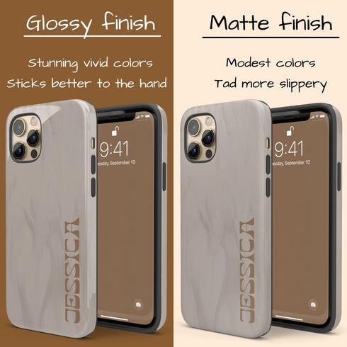 Neutral Earth Tones Custom Name iPhone Case